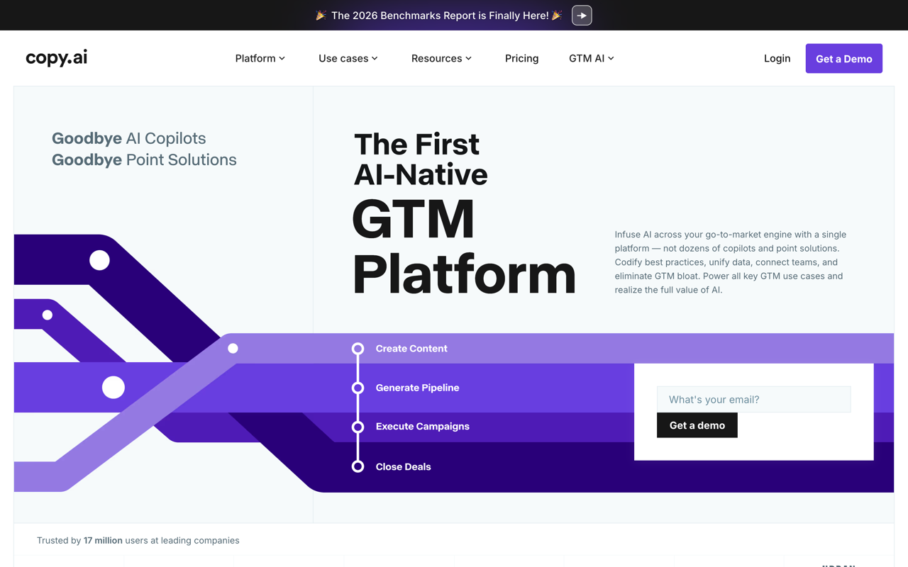Copy.ai homepage screenshot