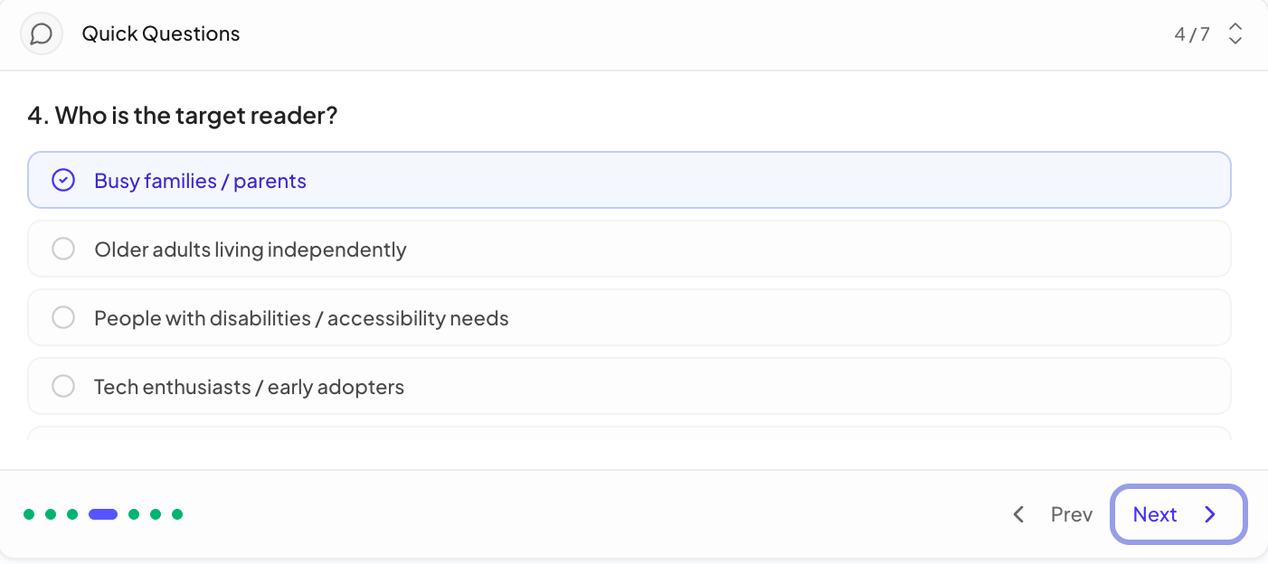 Developing a context-aware creative brief in QuickCreator